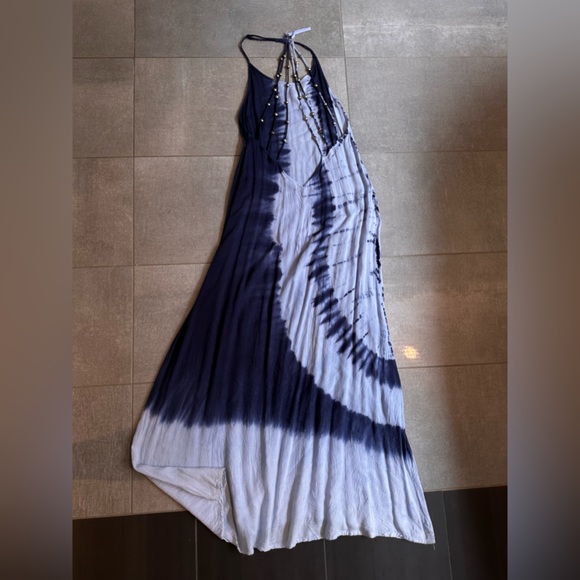 Navy & White tie dye maxi dress - Picture 3 of 3